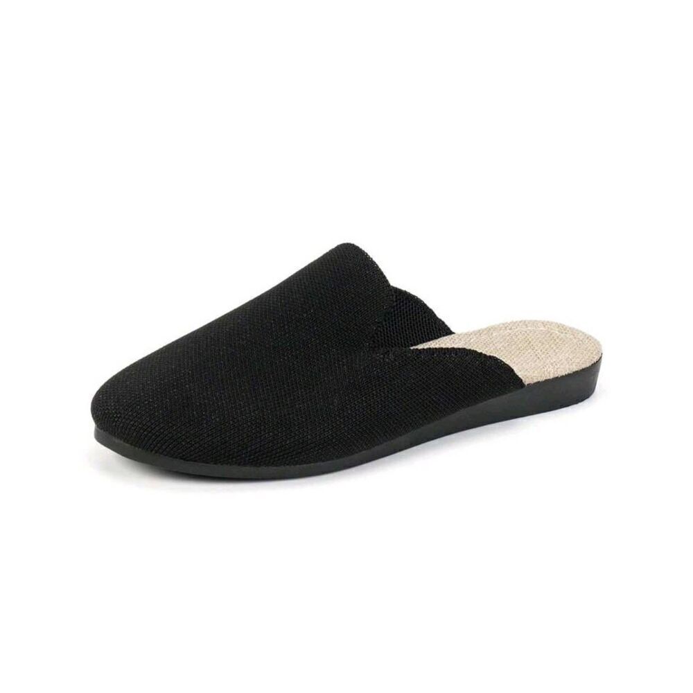 Size 6 Ladies Black Slip-on Knitted Mesh Loafers Shoes - Picture 4 of 6